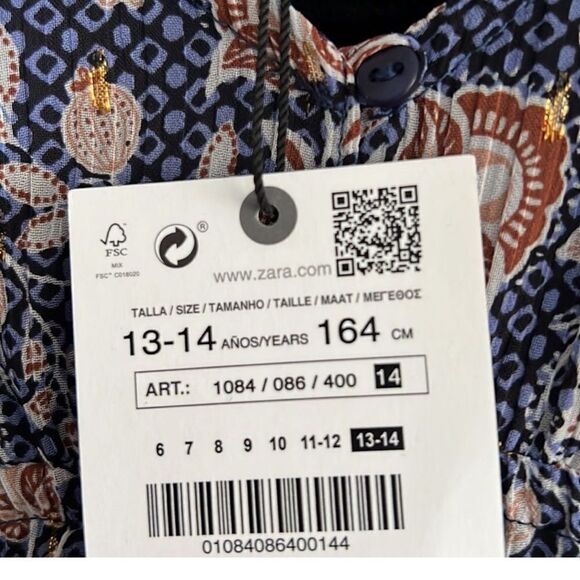 ZARA Kids | Blue | DRESS WITH RUCHING - Picture 11 of 11